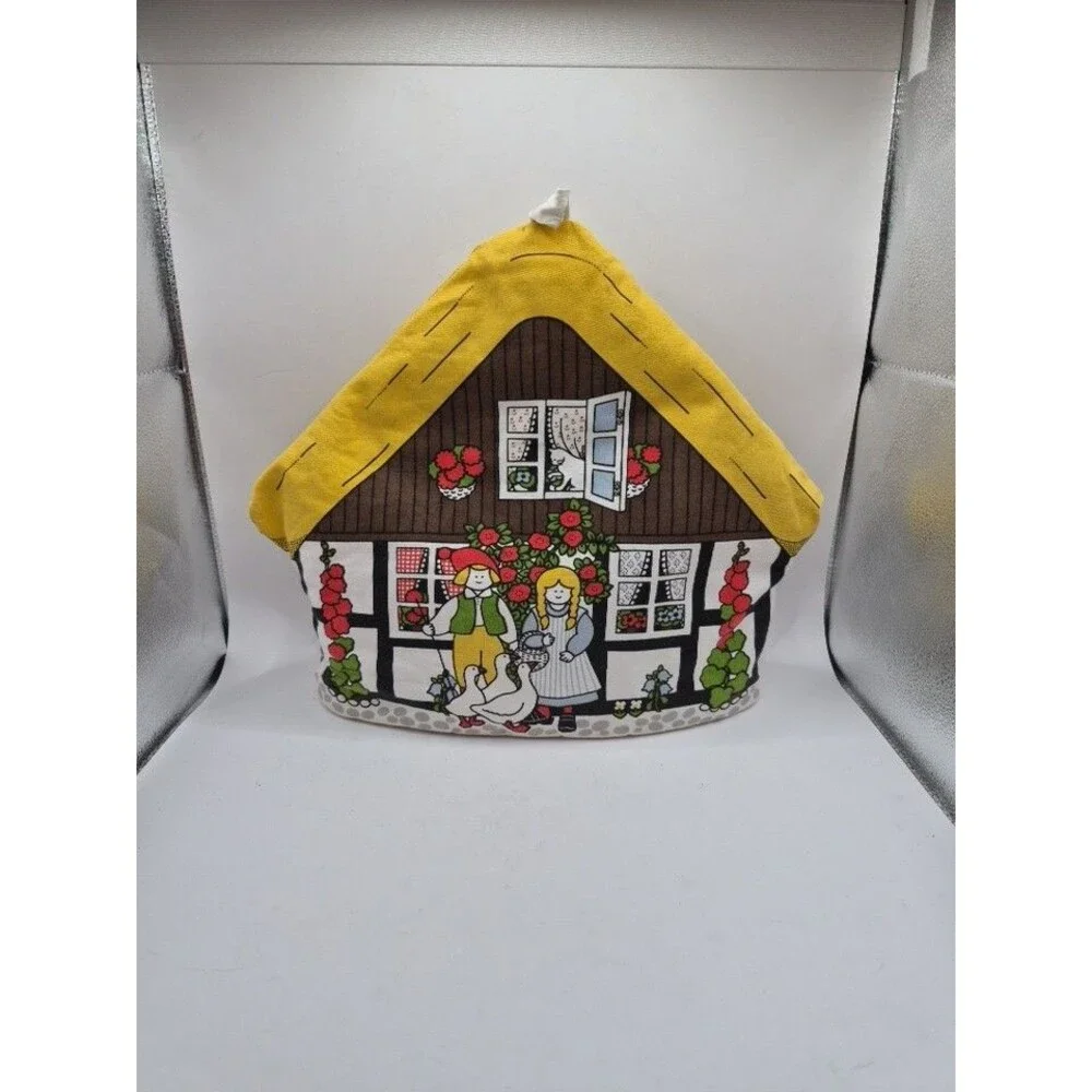 Vtg Pat Albeck Tea Pot Cozy Cover Padded Thatched Roof Cottagecore  Cuckoobird